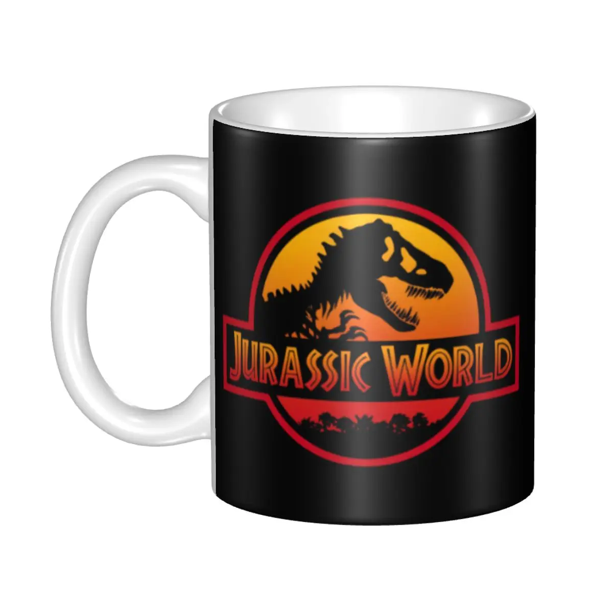 Coffee Tea World - كوب قهوة سيراميك بتصميم عالم الديناصورات