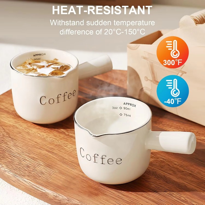 Coffee Tea Cups - كوب قهوة سيراميك صغير بمقبض وفوهة