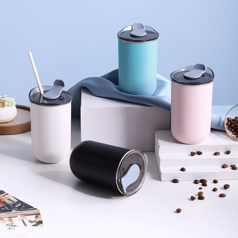Coffee Tea Bottle - زجاجات مياه معزولة مع أغطية، أكواب
