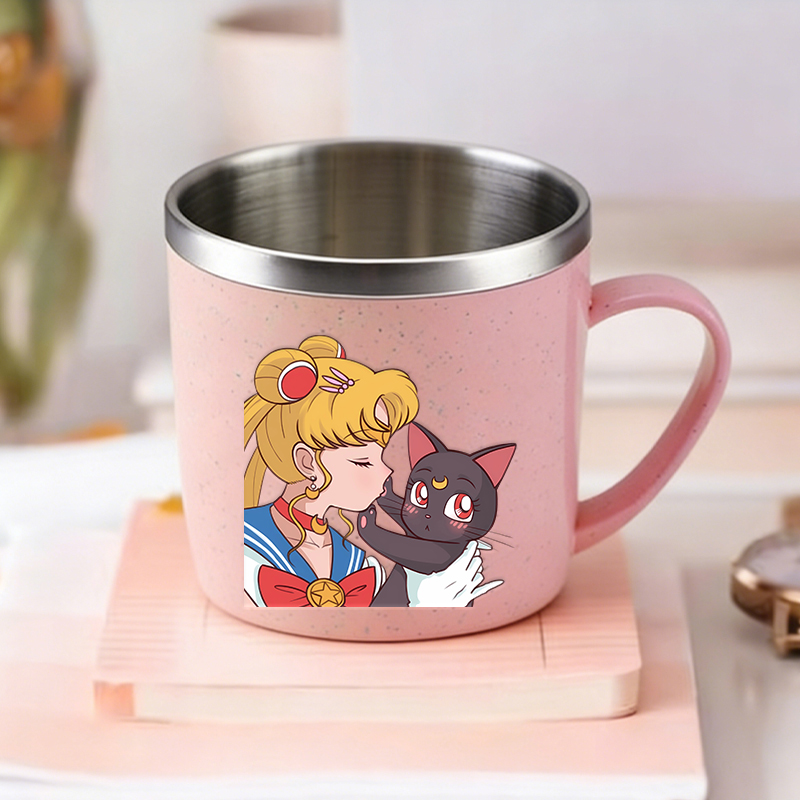 Coffee Y Tea - أكواب حليب للأطفال بتصميم سيلور مون