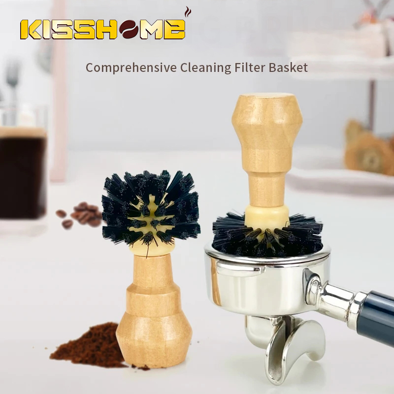 Coffee Tea Espresso - منظف فرشاة قهوة من الخشب الصلب