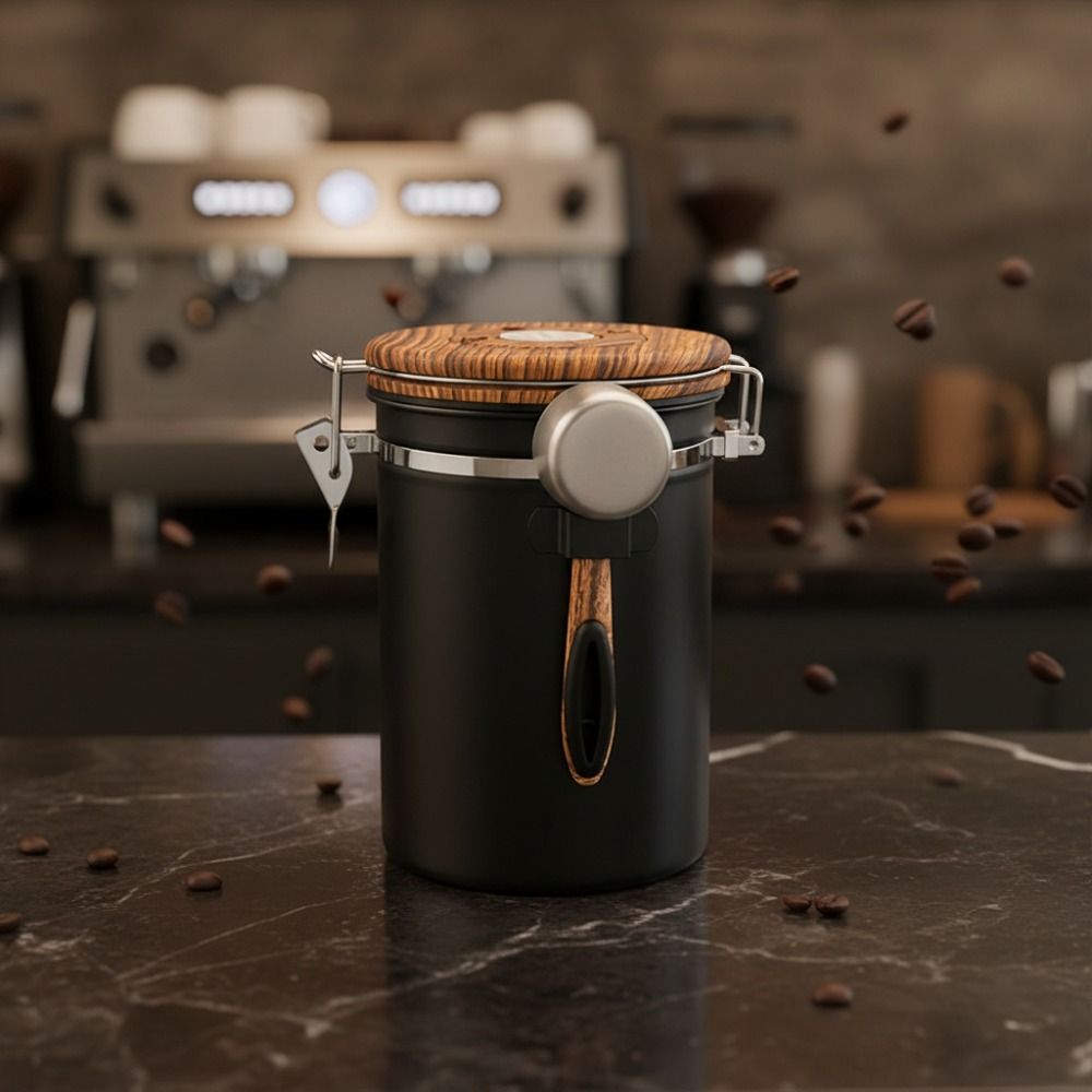خزان تخزين حبوب القهوة من الفو - مراجعة Coffee Tea Bean Leaf وسعره