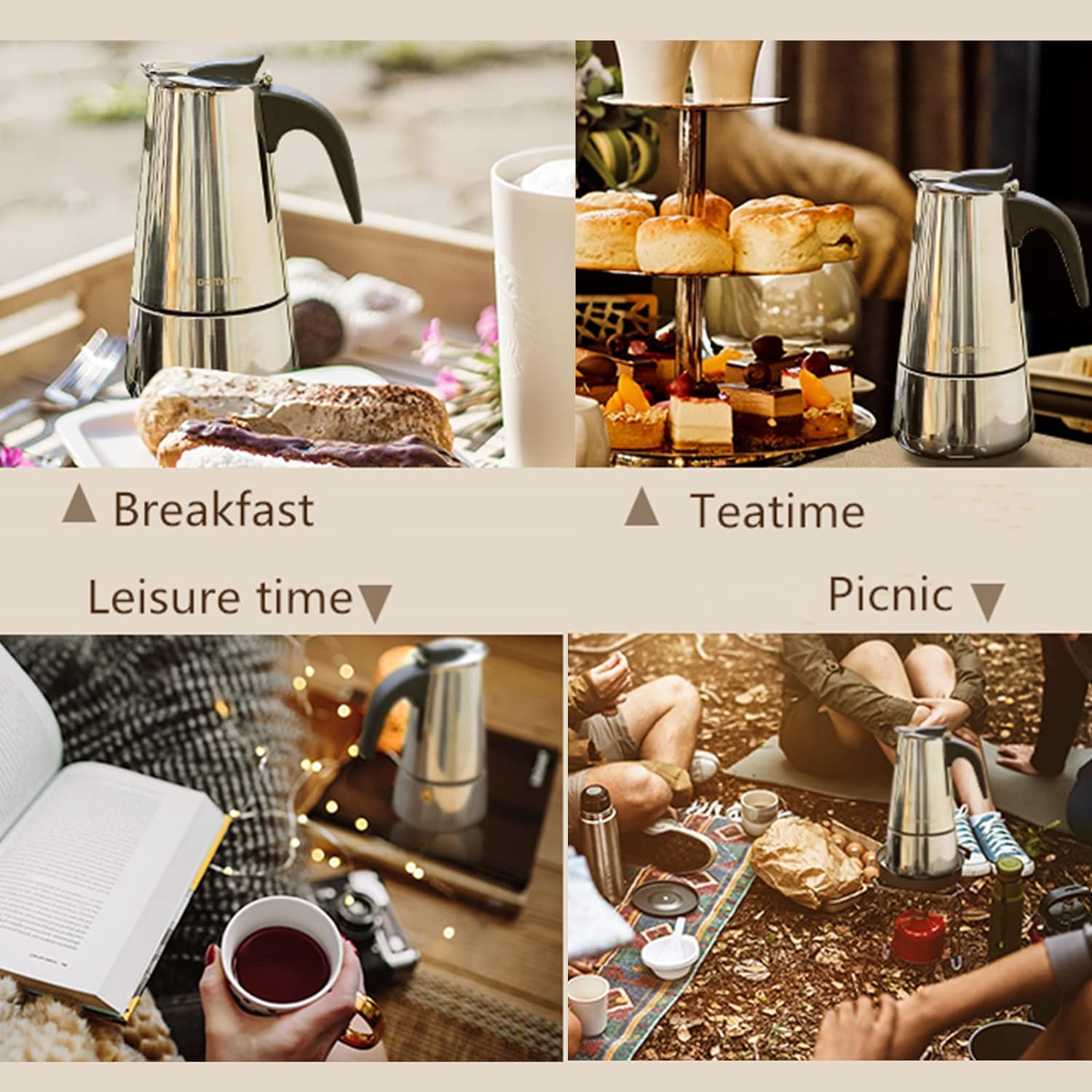 4/أكواب-ماكينة صنع قهوة موكا - مراجعة Coffee Tea Espresso وسعره